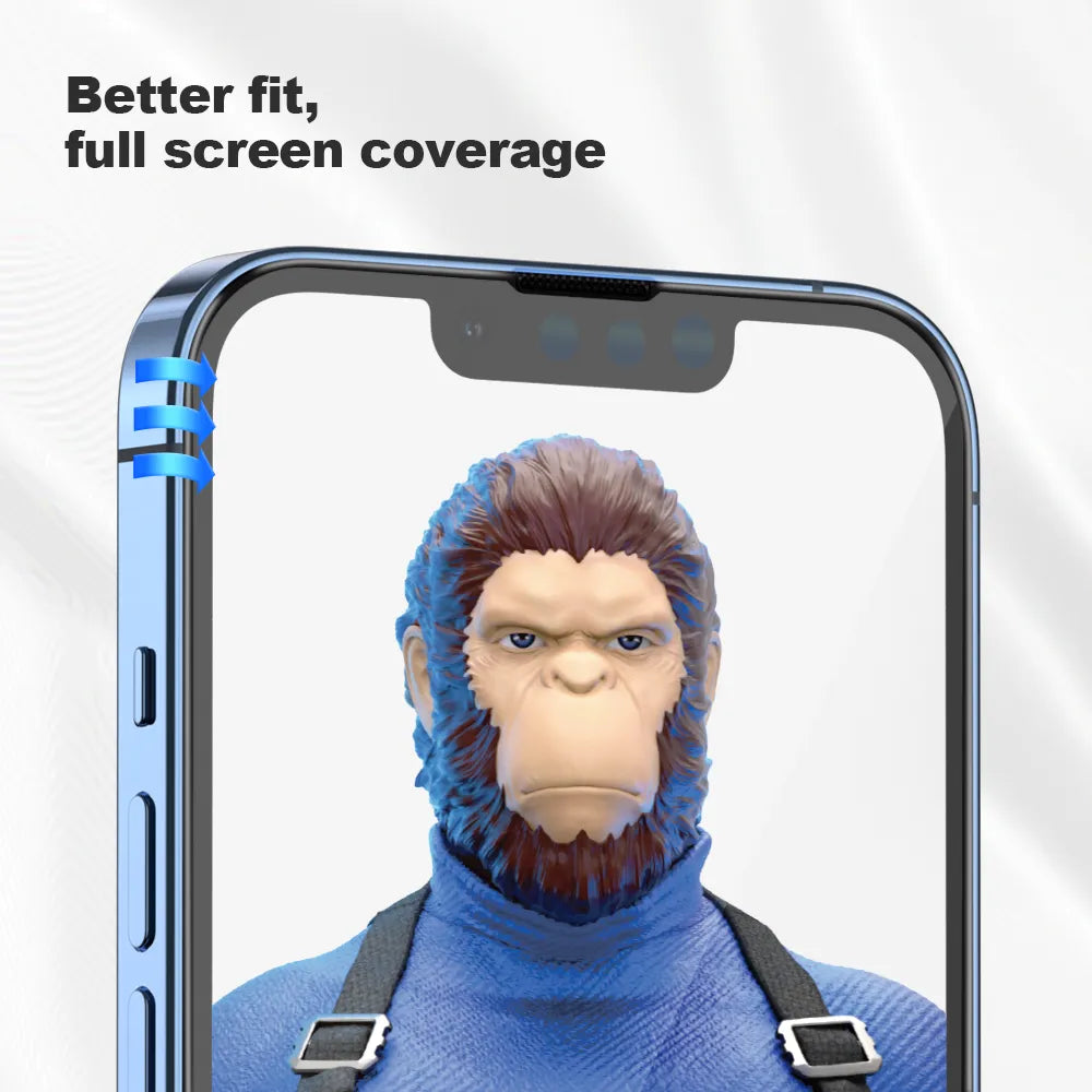 زجاج بيلوو كورننج غوريلا بريمام اتش دي المقوى بدون جهاز تطبيق لسلسلة أجهزة آيفون - أسود