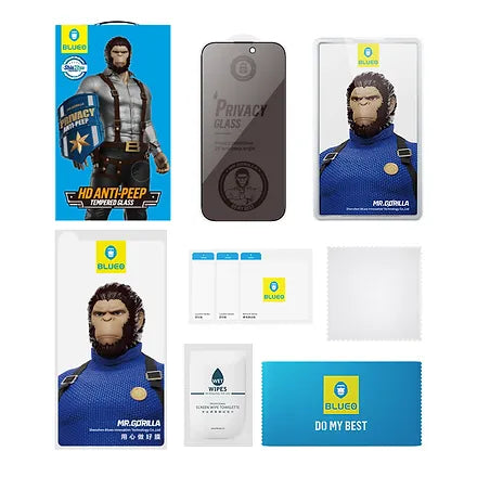 زجاج بلوو الكامل المانع للتجسس لسلسلة أجهزة آيفون - أسود