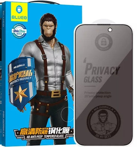 زجاج بلوو الكامل المانع للتجسس لسلسلة أجهزة آيفون - أسود