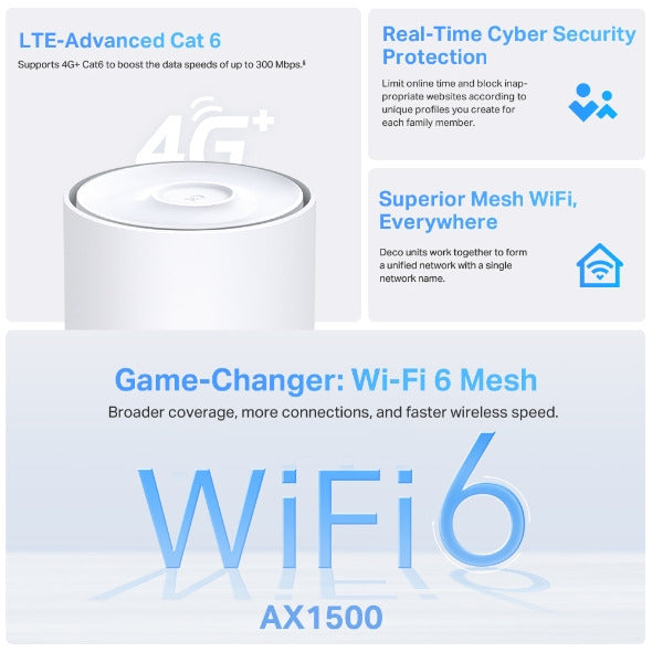 TP-Link Deco X10-4G | راوتر 4G+ WiFi 6 بسرعة AX1500