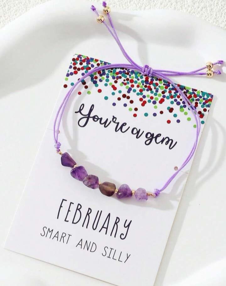 سوار خيط عصري مزين بالحجر للنساء كهدية عيد ميلاد 1 قطعة