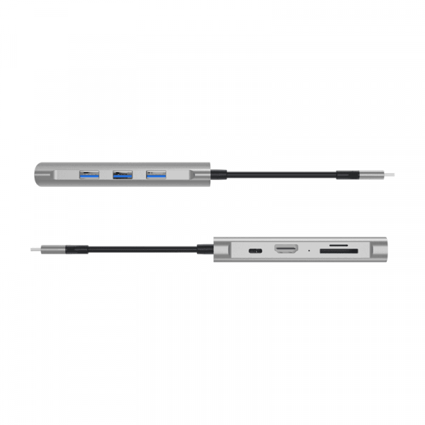 موزع WIWU ALPHA 7 في 1 USB-C A731HP - رمادي