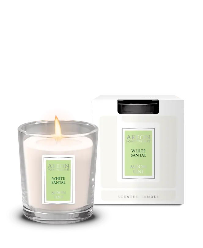 AREON Moon Line Scented Candle, White Santal