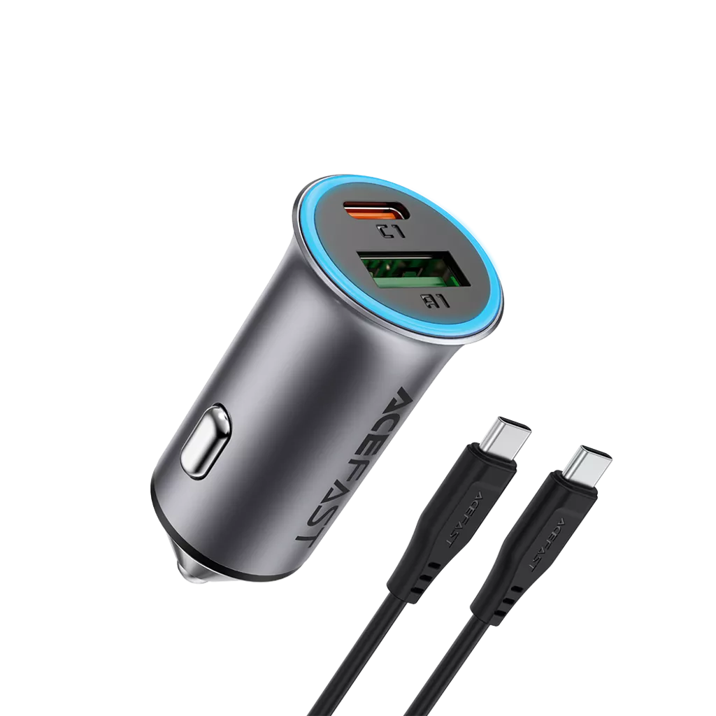 شاحن سيارة ACEFAST B16 95W مع كابل USB-C طقم كامل