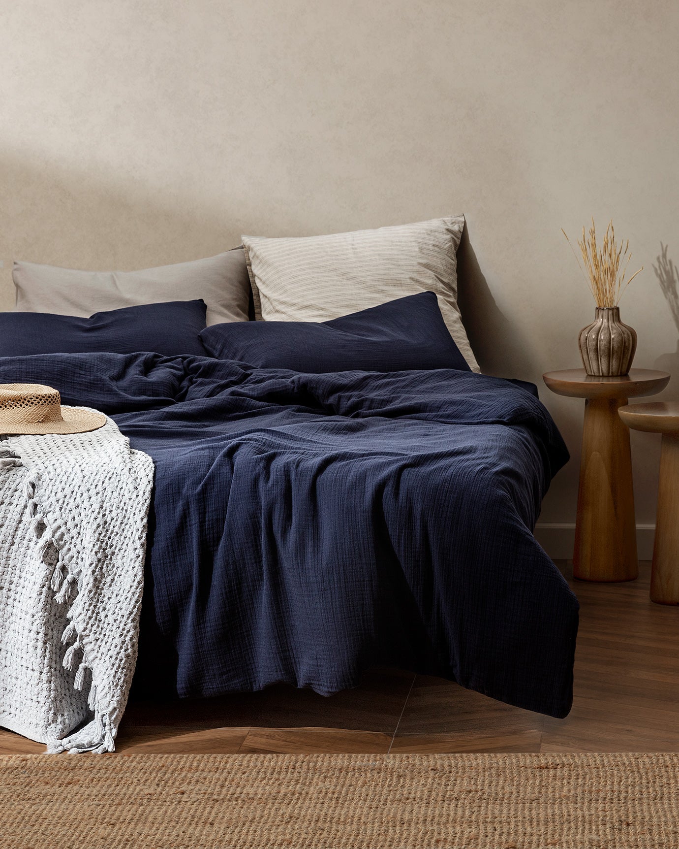 Marla Muslin Double Size Duvet Cover Set - Fitted - Madame Coco JO