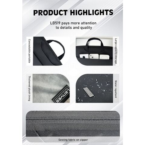 حقيبة لابتوب من النايلون والبوليستر من لينيس بتصميم مقاوم للرذاذ