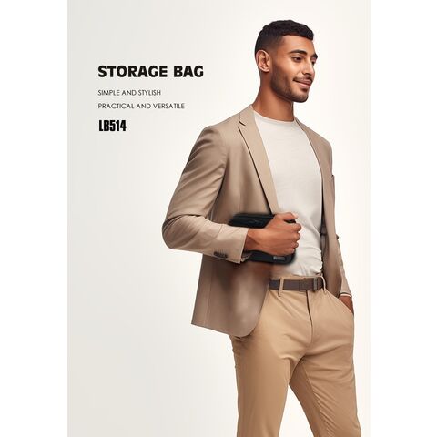 حقيبة يد من الجلد الطبيعي بسحاب مرن ومتين بسعة تخزين كبيرة SBS