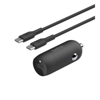 Belkin 30W USB-C Car Charger + USB-C to USB-C cable CCA004bt1MBK-B6