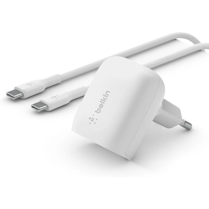 Belkin USB-C Wall Charger 20W + USB-C to USB-C Cable WCA006VF1MWH-B6