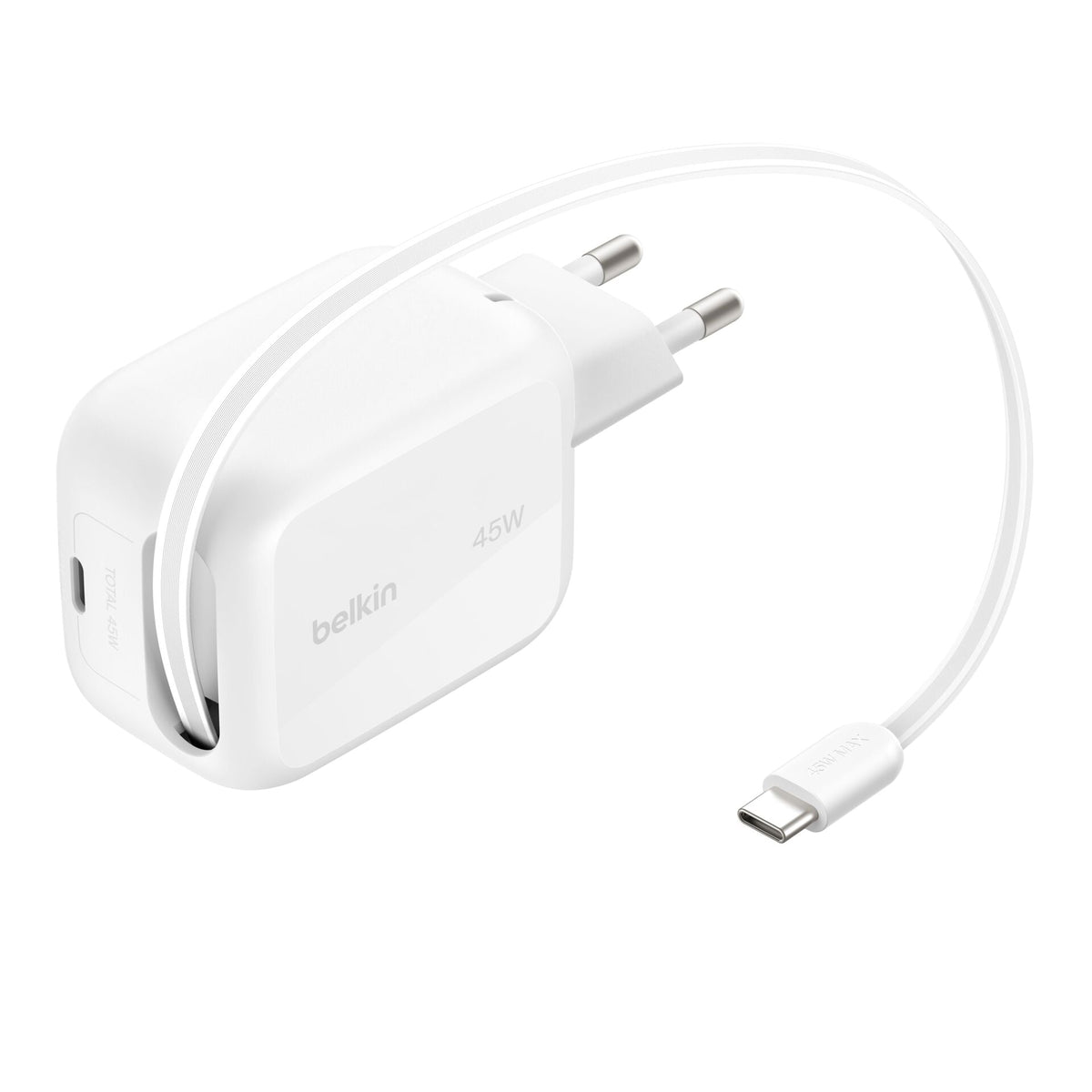 Belkin UltraCharge New GaN charger (45 W) with retractable cable WCH023kq