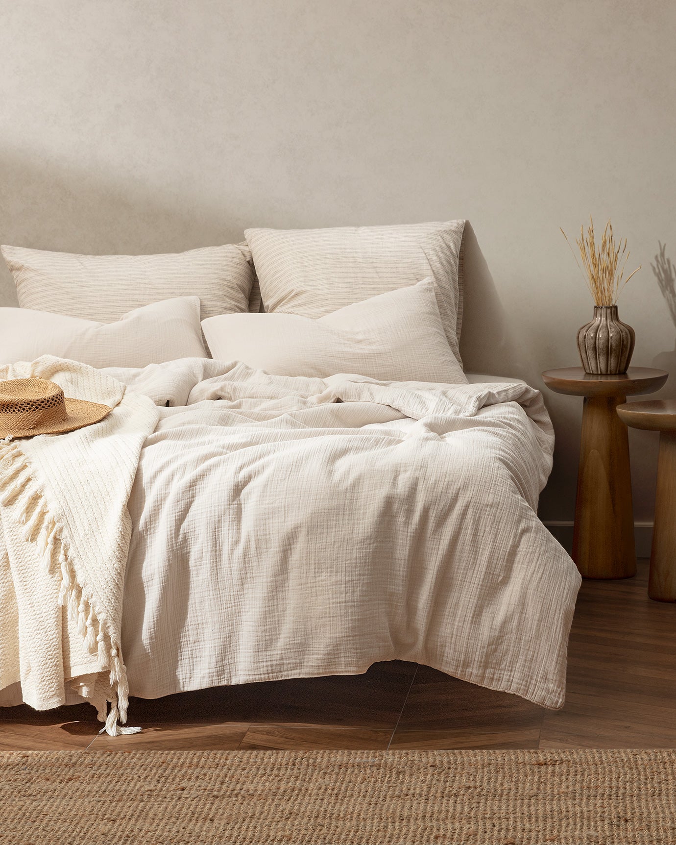 Marla Muslin King Size Duvet Cover Set - Fitted - Madame Coco JO