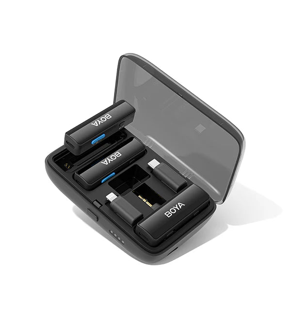 ميكروفون لاسلكي 2.4 جيجا هرتز ثنائي القناة نظام ميكروفون للهواتف الذكية من بويا