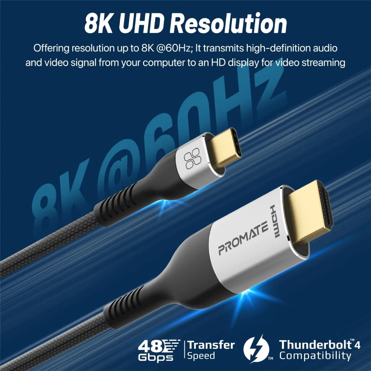 كيبل USB-C إلى HDMI 8K Promate MediaCord-8K