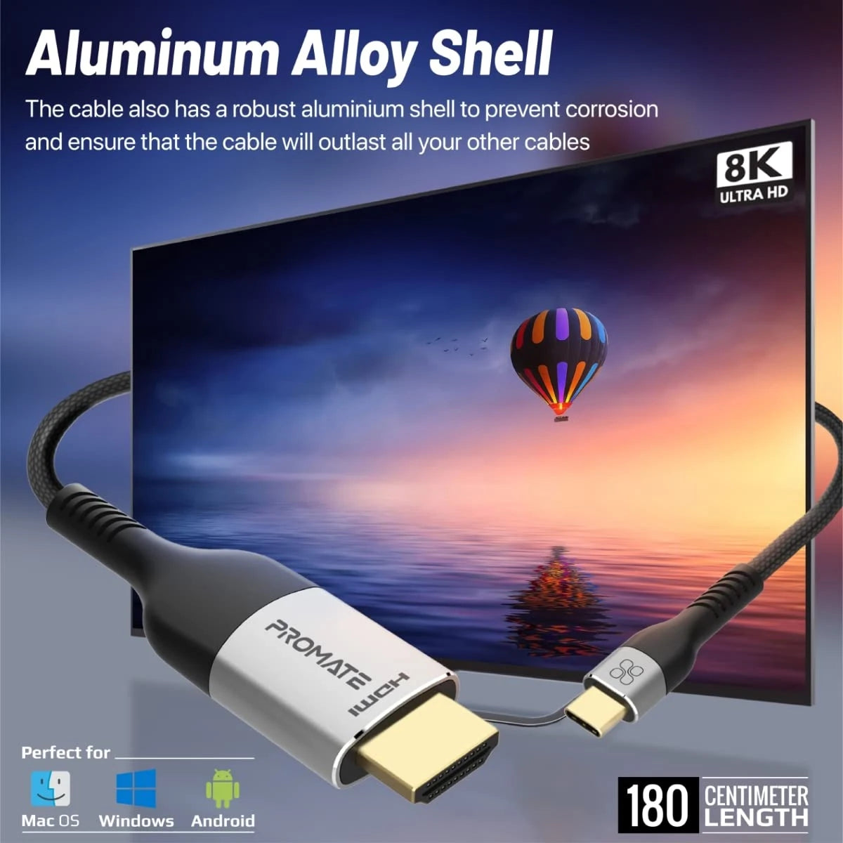 كيبل USB-C إلى HDMI 8K Promate MediaCord-8K