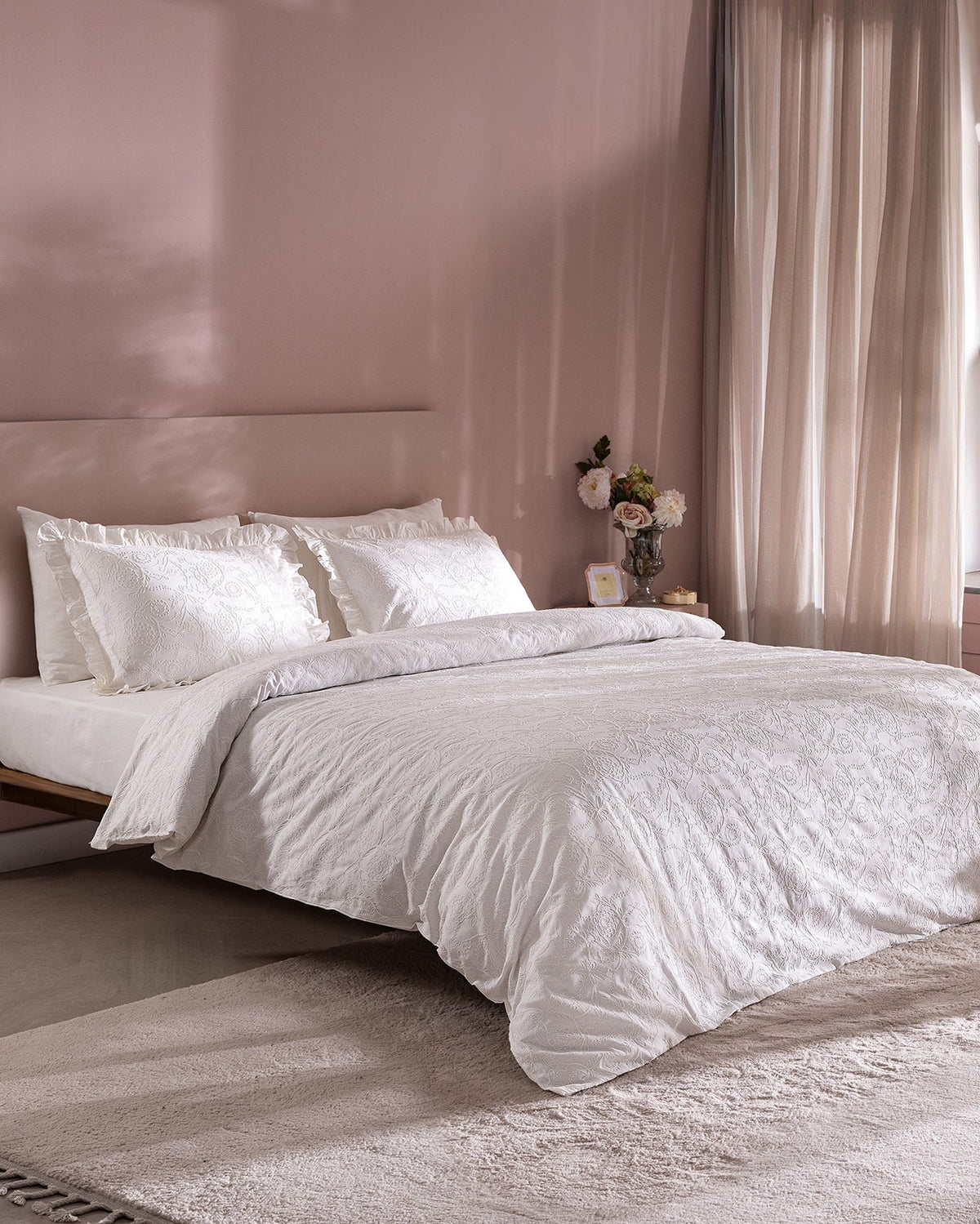 Aulne Kıng Sıze Embroıdery Duvet Cover Set - Madame Coco JO
