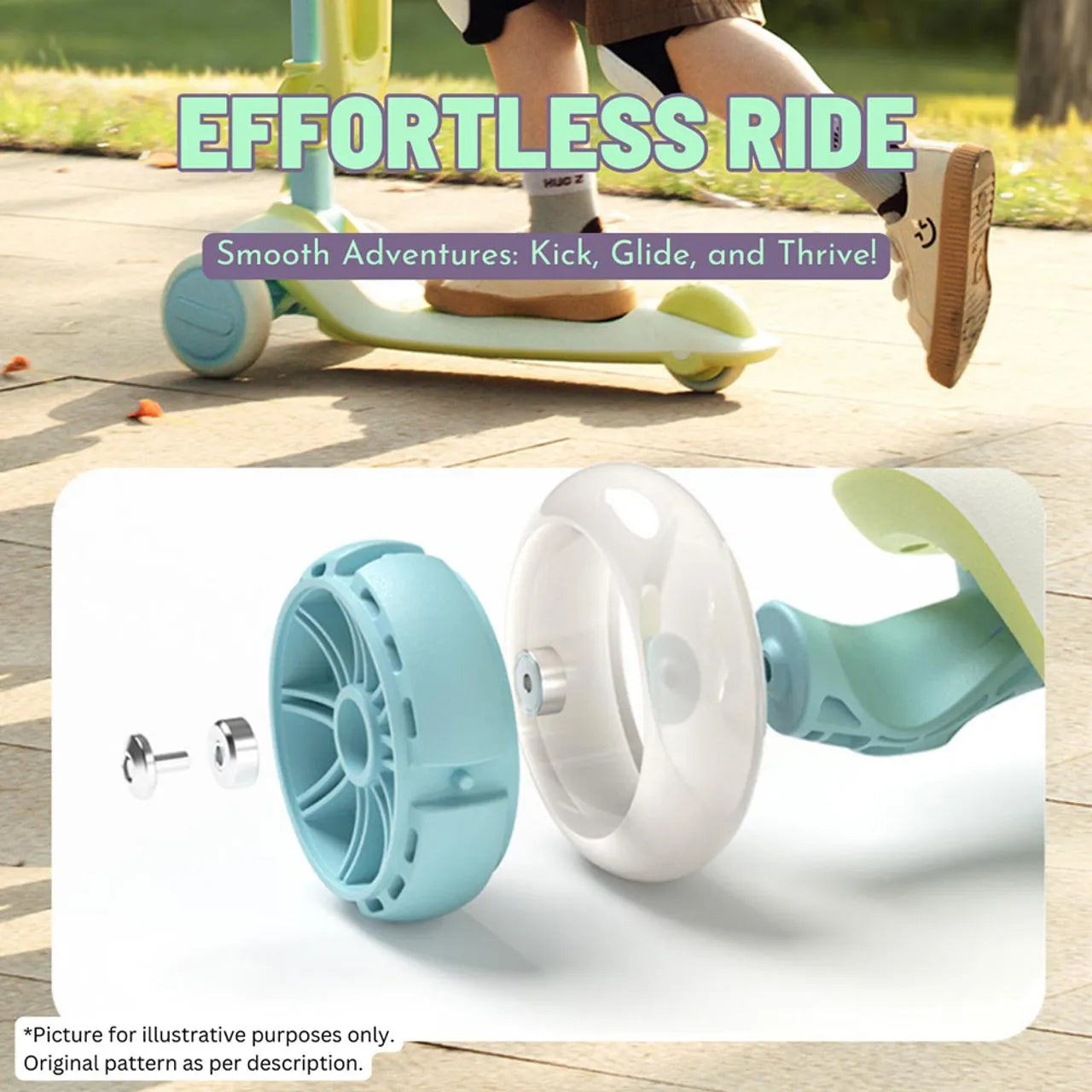 سكوتر ميدير للأطفال متعدد الاستخدامات من أجل المتعة والأمان - أخضر