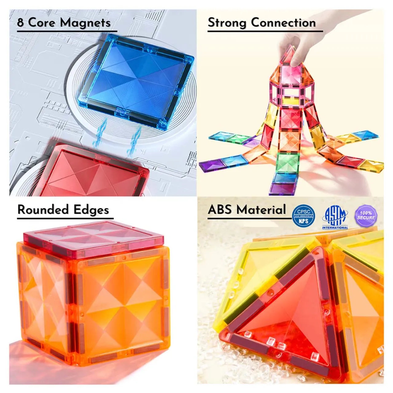 بلاط مغناطيسي ملون من ميدير 20 قطعة باللون البارد