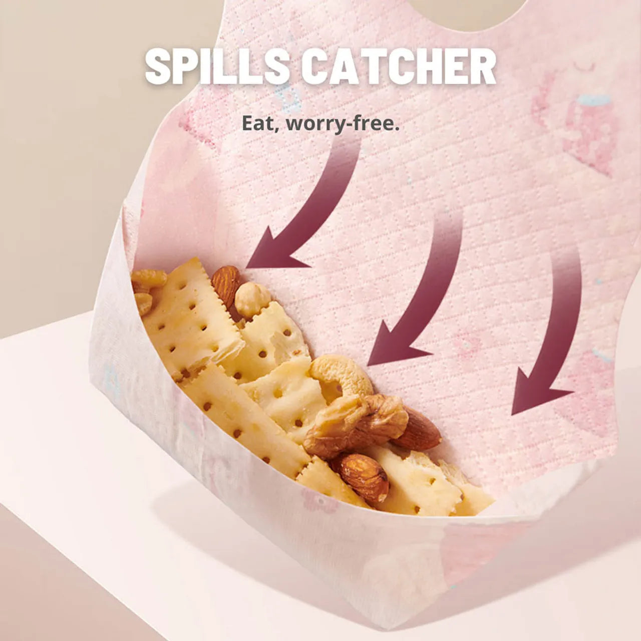 مريلة أطفال من ميدير للاستخدام مرة واحدة – أرنب وردي، 20 قطعة