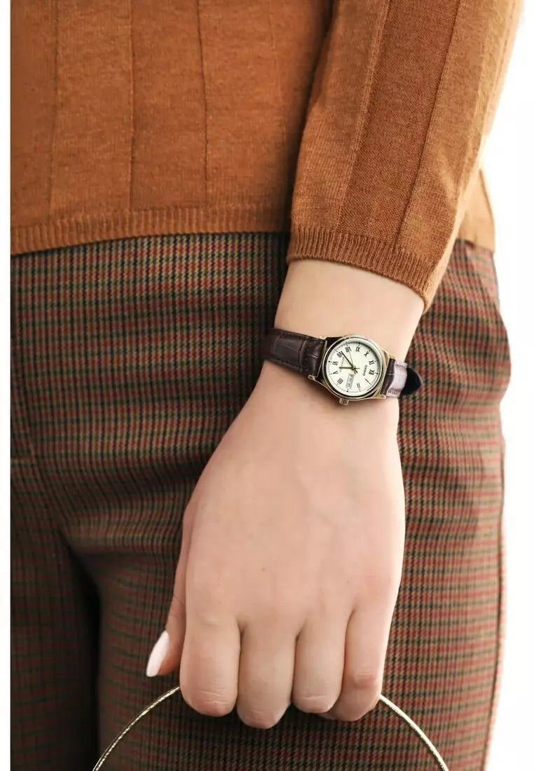 Casio Day Date Quartz Leather Strap Ladies Watch LTP-V006GL-7B