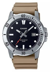 Casio MTP-VD01-5E Beige Resin Black Dial Analog Quartz Sporty Men's Casual Watch