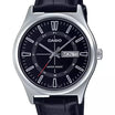 Casio MTP-V006L-1C Men's Leather Band 24 Hour Black Index Dial Day Date Watch