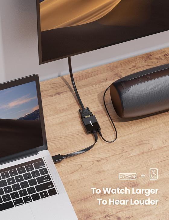 UGREEN HDMI to VGA Converter 25cm (Black)