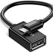 كابل UGREEN Micro USB ذكر إلى USB-A أنثى مع طلاء نيكل OTG 15 سم (أسود)