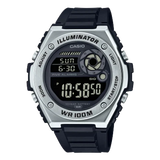 Casio Mens Digital 100M Watch MWD-100H-1B Black/Silver