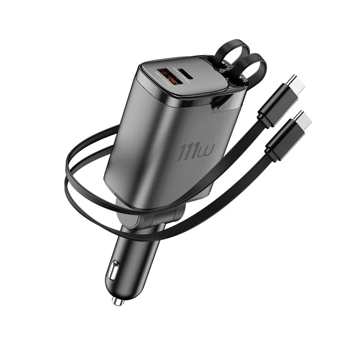 WIWU 111W Helix Pro USB-A+C Fast Car Charger Wi-CC034 - Triple Port Aluminum