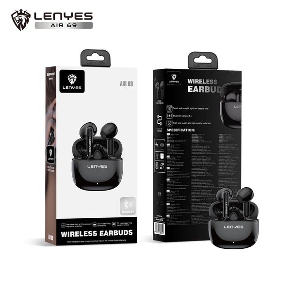 Lenyes Air 69 Wireless Earbuds – ANC, Dual Mic, 20H Battery Black