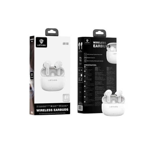 Lenyes Air 68 Wireless Earbuds – HNC Noise Canceling, Type-C, White