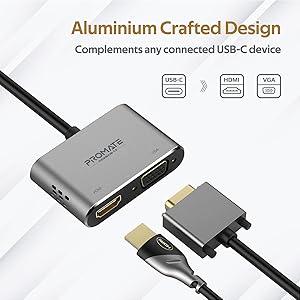 محول USB-C إلى HDMI وVGA Promate MediaHub-C2