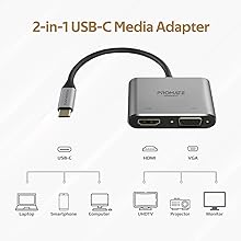محول USB-C إلى HDMI وVGA Promate MediaHub-C2