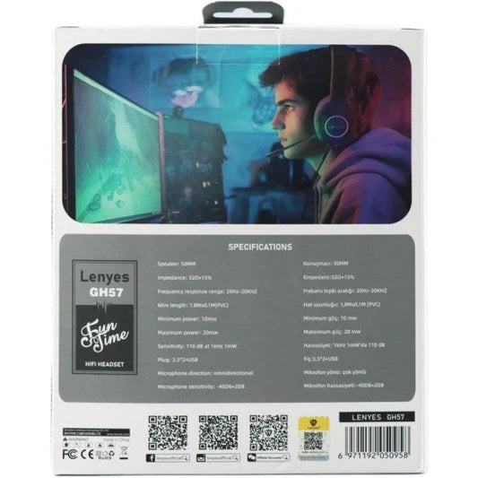 سماعة ألعاب سلكية GH57 من Lenyes مع ميكروفون احترافي