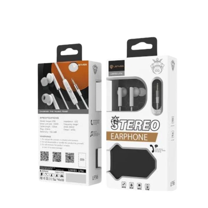 Lenyes LF56 Wired In-Ear Earphones – Clear Sound & Fit