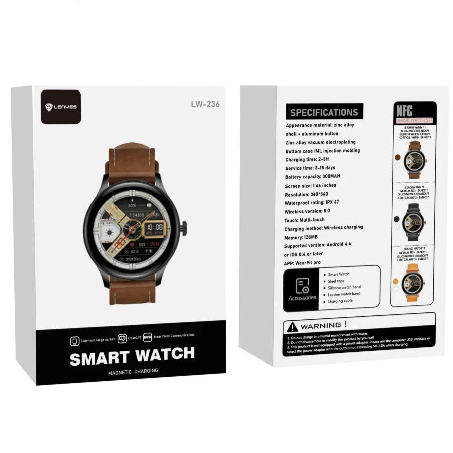Lenyes LW-236 Smart Watch – Modern Design & Health Features