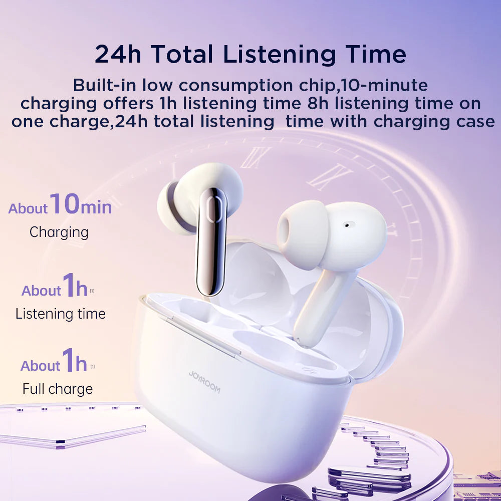 سماعات أذن Joyroom Jbuds Series True Wireless ANC - بيضاء