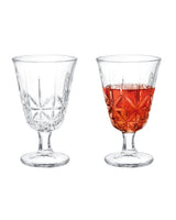 Madame Coco Estee 4-Piece Footed Glass Set – Elegant Standing Tumbler Drinkware