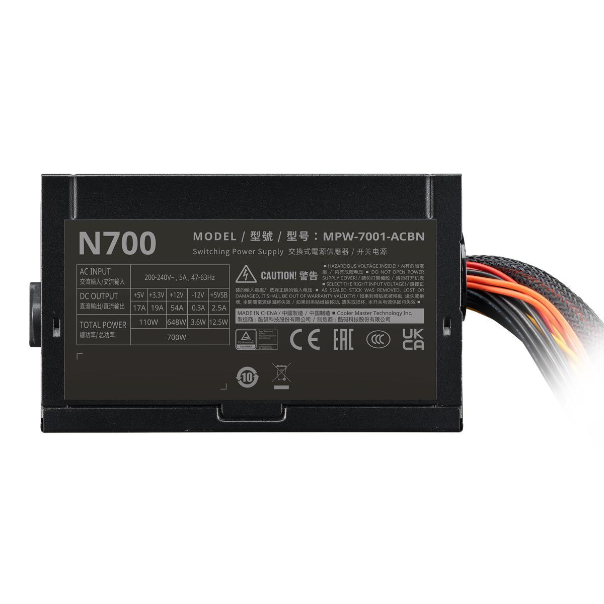 Cooler Master ELITE NEX 700 230V، 700w مصدر طاقة متين وآمن للمبتدئين بكفاءة ≥75%