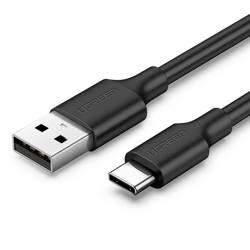 كابل يوجرين USB-A إلى USB-C 1م - طلاء نيكل متين، أسود