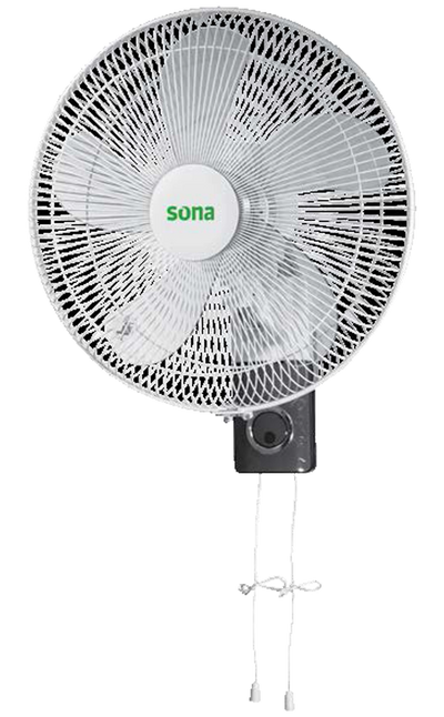 Sona Wall Fan 16 Inch 5 Blades 3 Speeds Copper Motor with Remote - WF-4023R