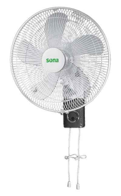 Sona Wall Fan 16 Inch 5 Blades 3 Speeds – Copper Motor | Model WF-4023