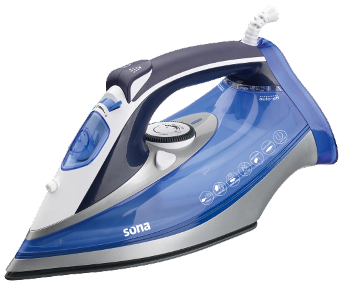 Sona Steam Iron 3000W Blue Ceramic Plate – Model SI-501