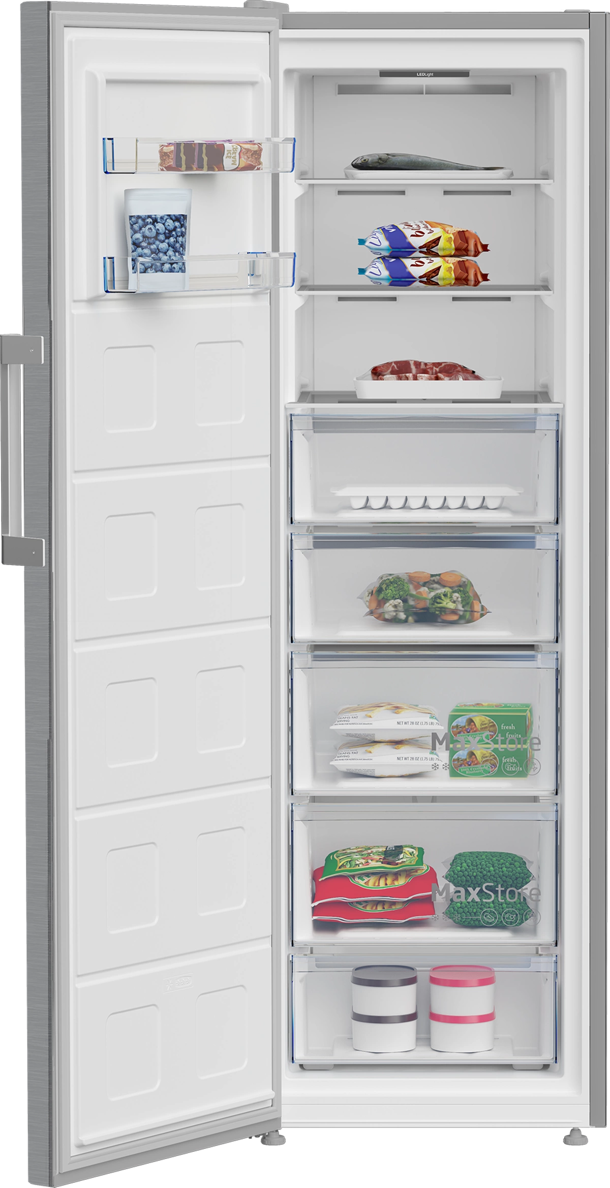 فريزر بيكو عمودي 286 لترًا 8 أدراج A+ بدون تجميد