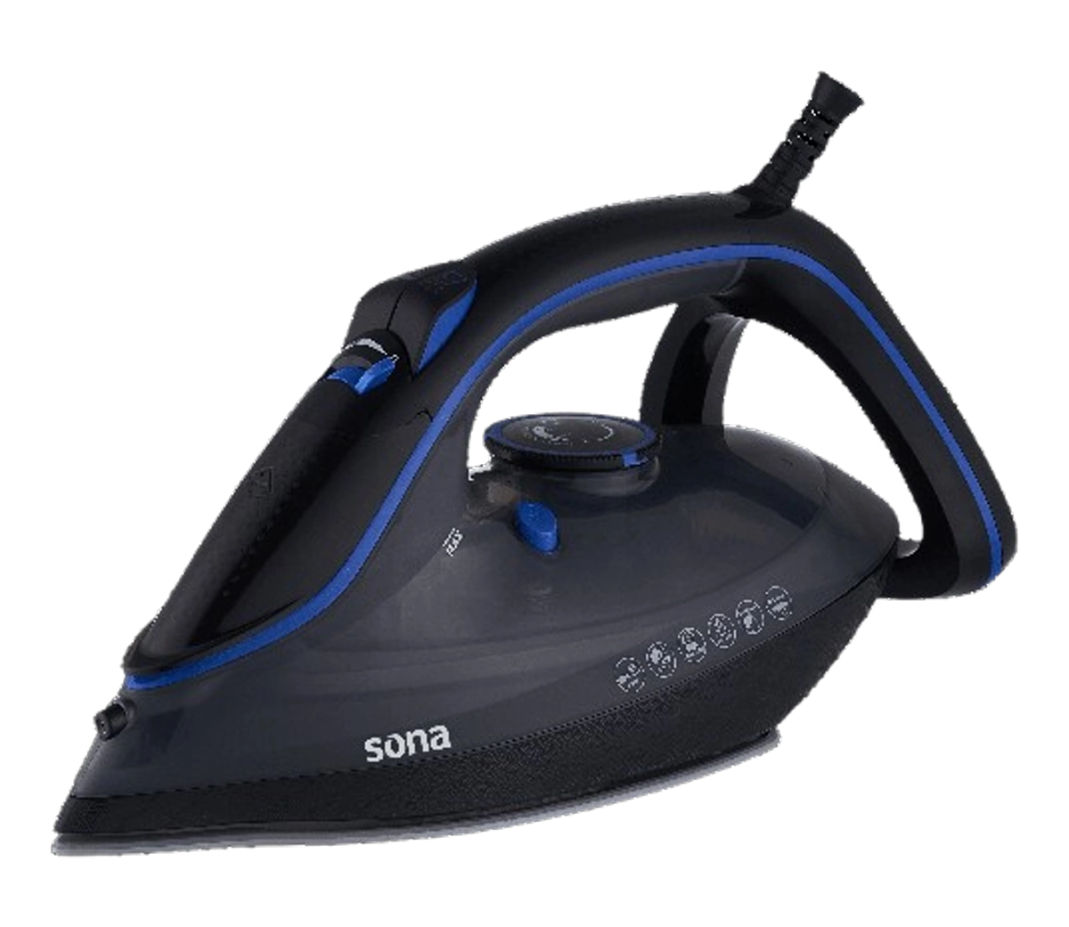 Sona Steam Iron 3000W Ceramic Base 350ml Vertical Steam Gray