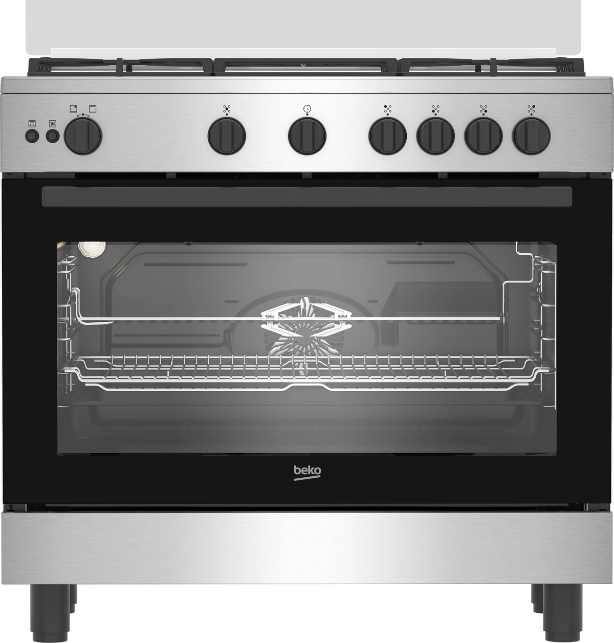 Beko 90 cm Gas Cooker 5 Burners Stainless Steel