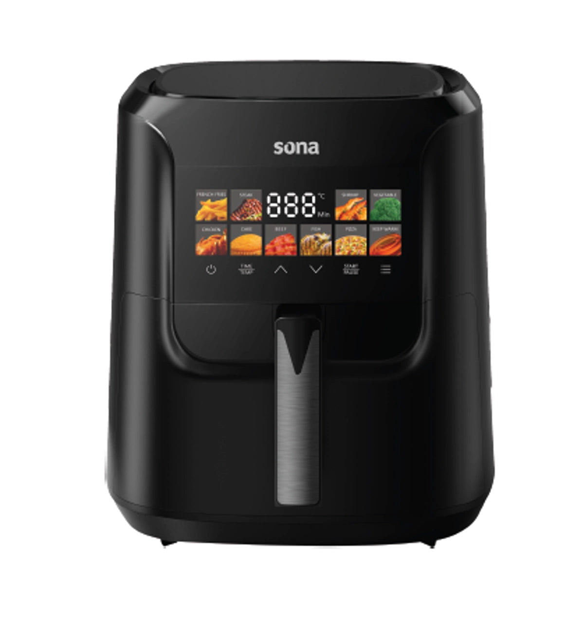 Sona 8L Air Fryer Black 2000W with 10 Cooking Programs