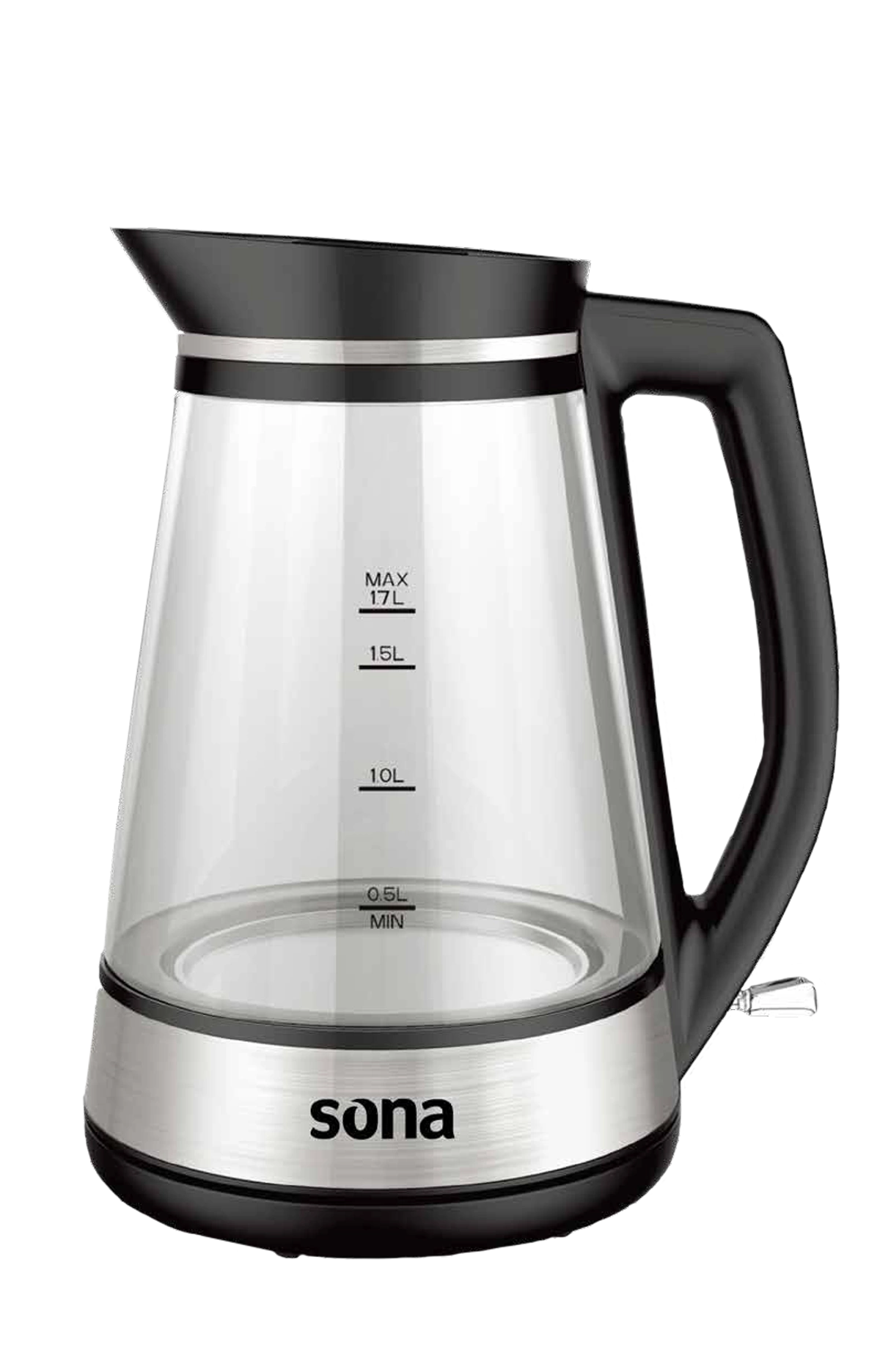 Sona Kettle 1.7L 2200W Glass & Stainless Steel Design with STRIX Controller