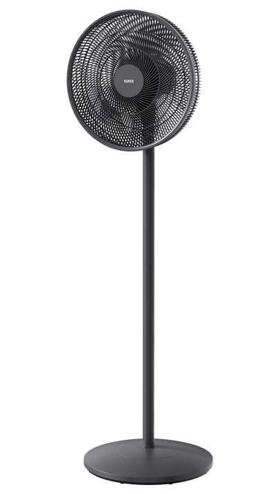 Sona 16" Stand & Table Fan 3-Speed 5 Blades Black – Model SF-40151 BK