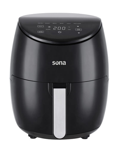 Sona Air Fryer 5.2L 1500W Black | Digital Touch | 6 Presets | Model SAF-9805